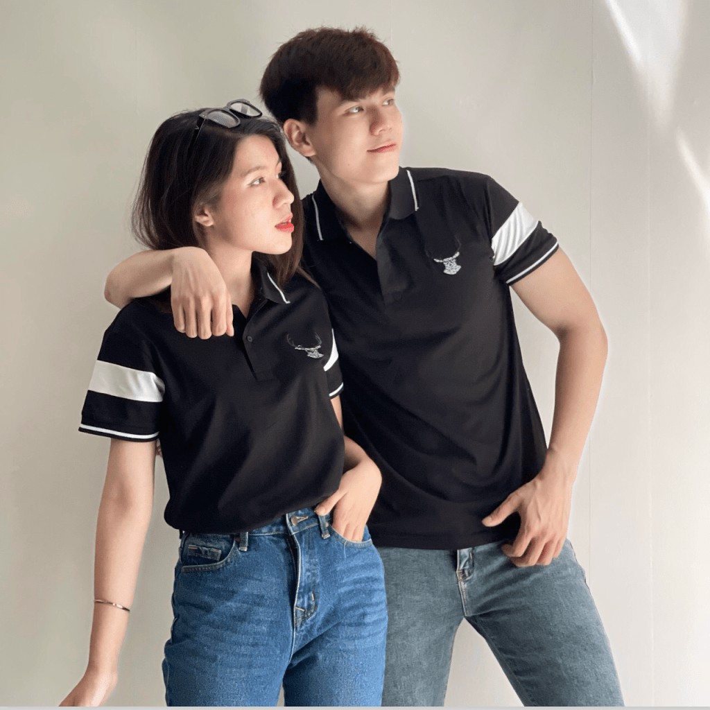 ÁO THUN NAM NỮ TAY NGẮN , LOGO IN THÊU CỰC ĐẸP , SIÊU CHẤT CHO CÁC BẠN TRẺ HK