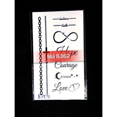 Xăm dán Tattoo chữ B362
