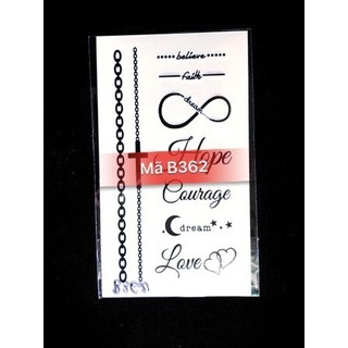 Xăm dán tattoo chữ b362