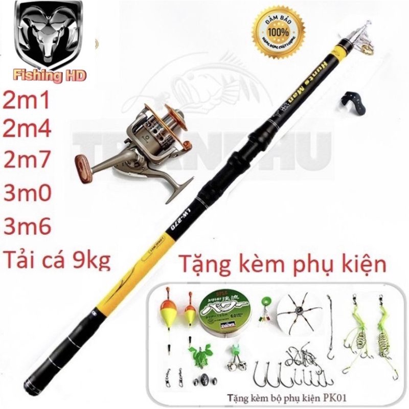 Bộ Cần Câu Máy Huntman Máy Câu LC7000 Tặng Kèm Phụ Kiện BCC4 đồ câu FISHING_HD