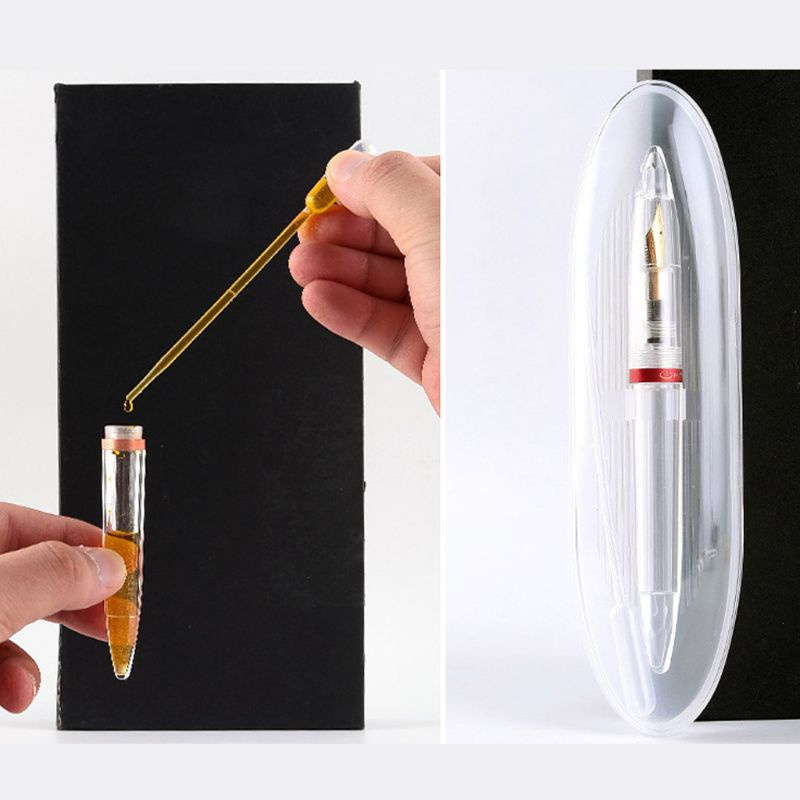 Seng Hộp Đựng Bút Acrylic Trong Suốt Dung Tích Lớn Có Thể Bơm Mực Lại Cho Học Sinh