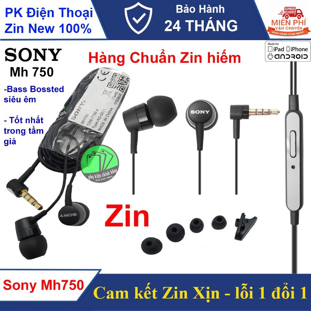 Tai nghe Sony Mh750 Chính hãng, Tặng kèm bộ 4 núm tai và kẹp - BH 2 năm