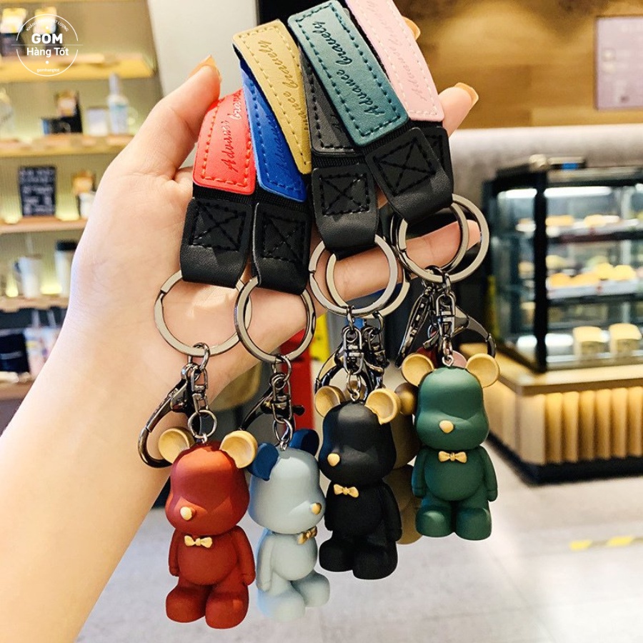 Móc khóa gấu Hàn Quốc, móc treo trên balo, túi xách siêu dễ thương - BEAR-KEY-001