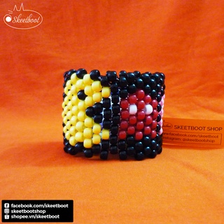 Kandi cuff Pacman 18 cm - vòng tay kandi pacman - phụ kiện rave edm festival raver kandi perler DJ - Skeetboot Shop