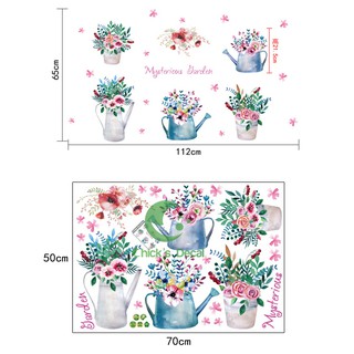 Decal dán tường hình bình hoa trang trí