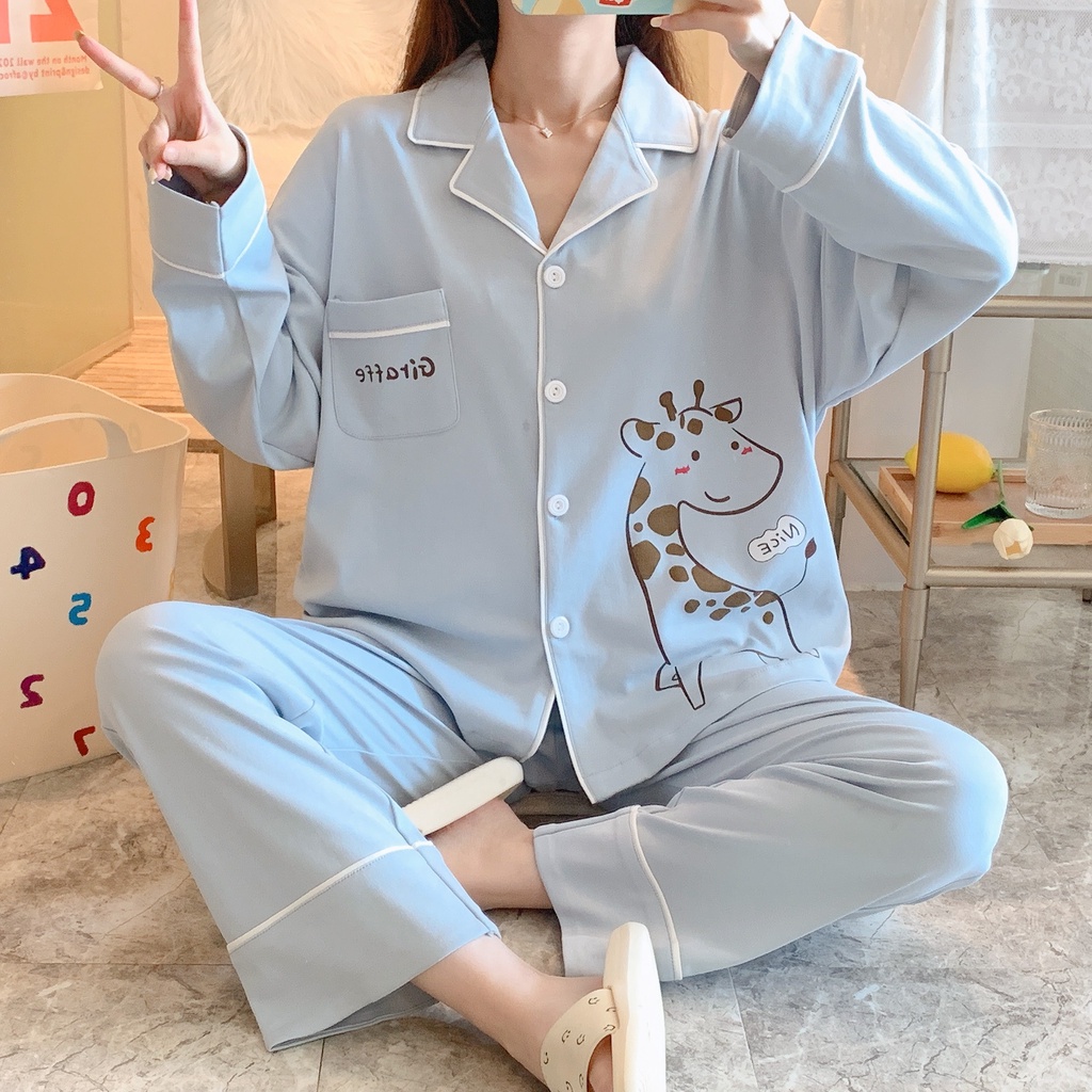 CÓ BIG SIZE_Bộ Ngủ Pyjama Dài Tay Korea Thu Đông 2021 | BigBuy360 - bigbuy360.vn