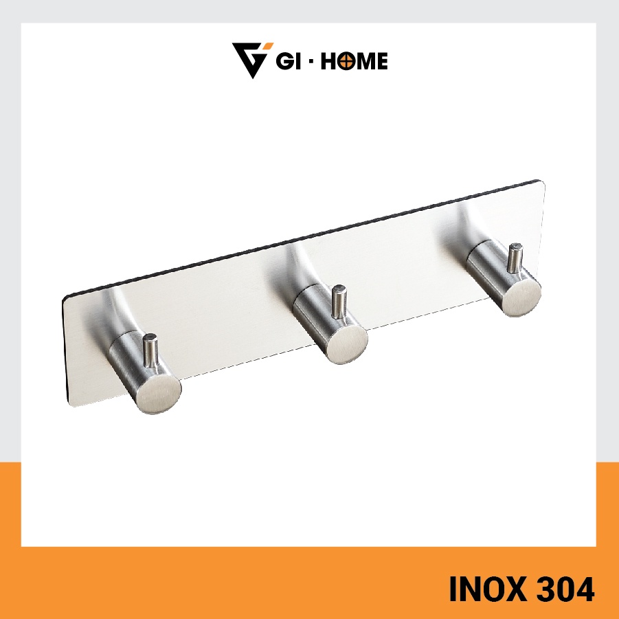 Móc Dán Tường Đa Năng GIHOME Inox 304 Keo Dán 3M Siêu Dính Treo Quần Áo, Khăn, Dụng Cụ Bếp, Đồ Nhà Tắm