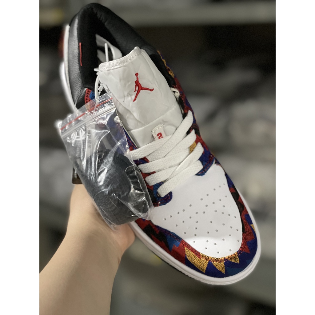 Giày Jordan cổ thấp, Jodan Low, Giày jordan thổ cẩm cao cấp đủ size Hàng Đẹp Siêu Hot Full Box, Bill