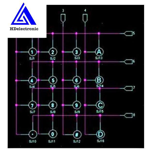 Bàn Phím Nhựa KeyPad 4x4 BP-44N zin