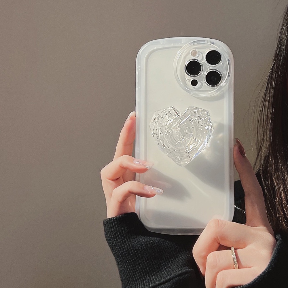 Ốp Điện Thoại TPU Kèm Giá Đỡ Hình Trái Tim Cho iPhone 13 13pro 13prm iPhone 11 7Plus 8Plus Xr XS 13 12 Pro Max