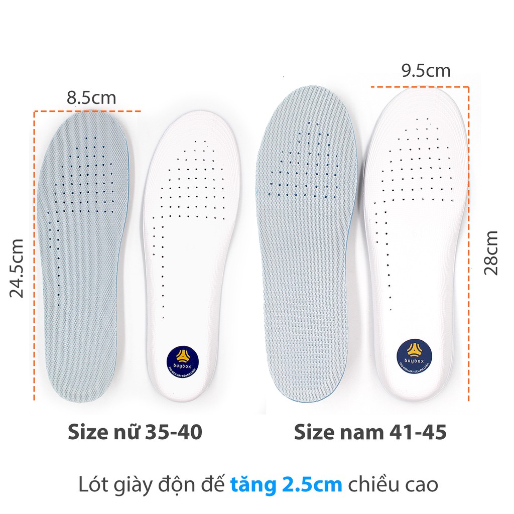 [Mã FAMALLT5 giảm 15% đơn 150k] Lót giày độn đế tăng chiều cao, thoáng khí tăng 1.5cm, 2.5cm, 3.5cm_ buybox _ BBPK15