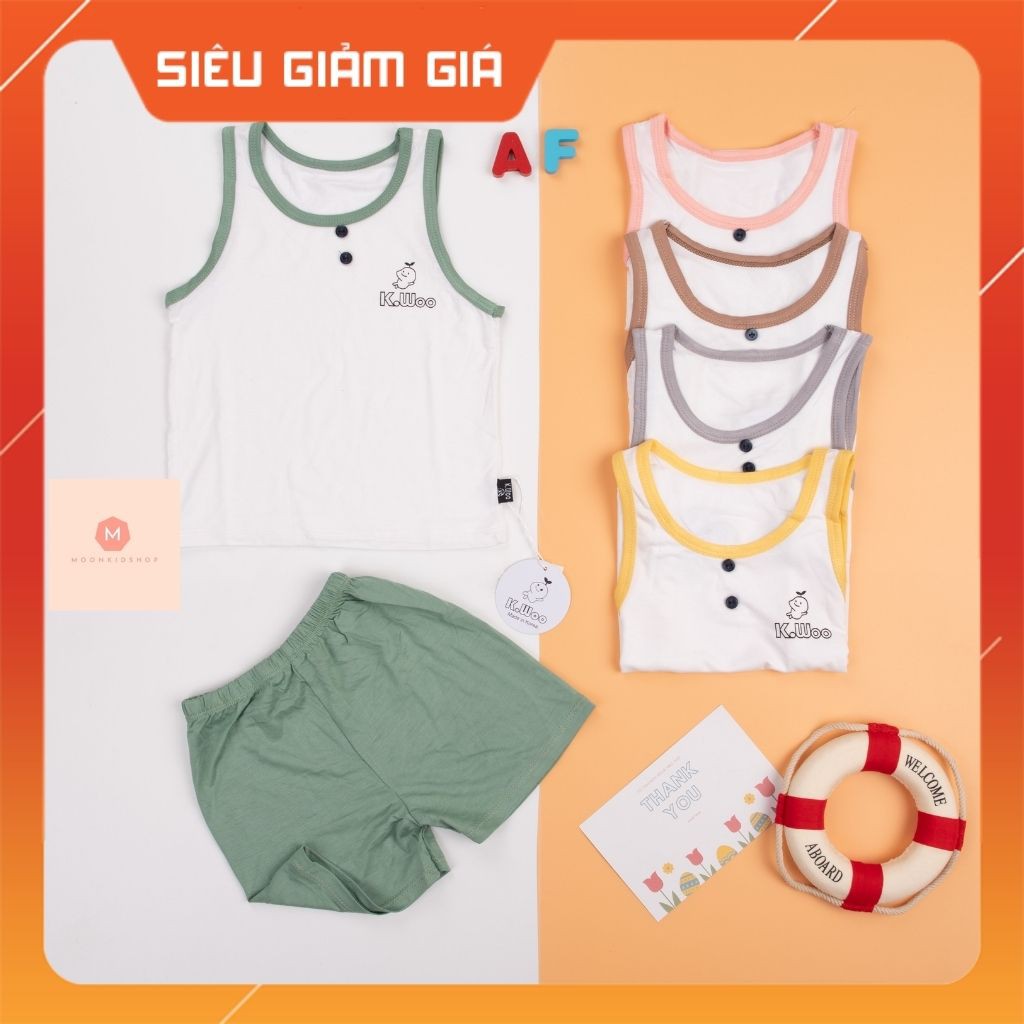 Bộ Ba Lỗ Kwoo Cho Bé️👕THUN LẠNH 100%️👕FREE SHIP cam kết hàng chuẩn,đẹp dành cho bé trai,bé gái từ 6-18kg!