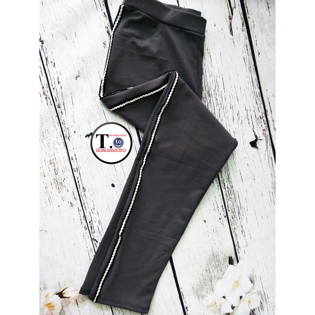 Quần thun nữ - legging (Ôm Body, sọc viền trăng) | BigBuy360 - bigbuy360.vn