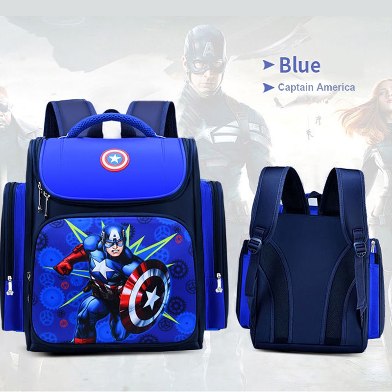 Balo chống gù đi học cho bé trai in hình người nhện batman, cặp sách bé trai đi học cấp 1 2 E105