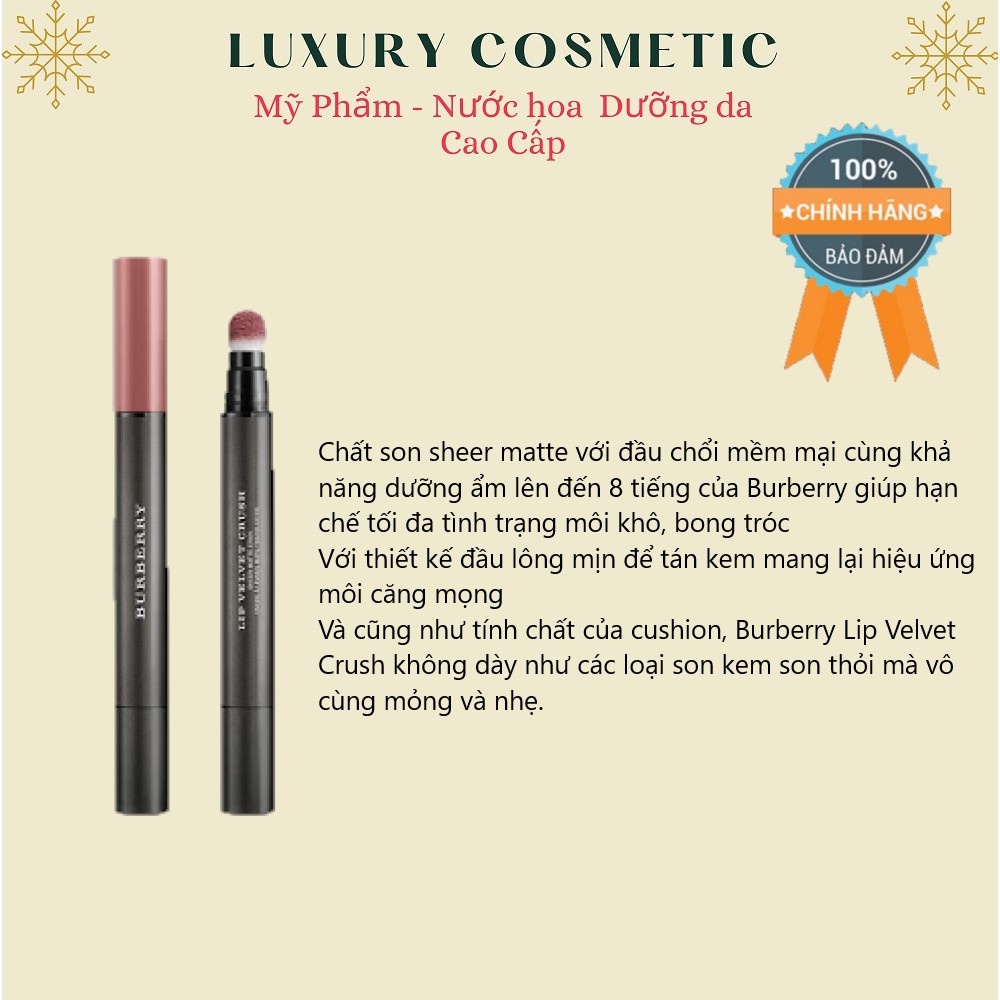 Son Burberry Beauty Lip Velvet Crush Sheer Matte Lip Stain - Số 25 Cinnamon