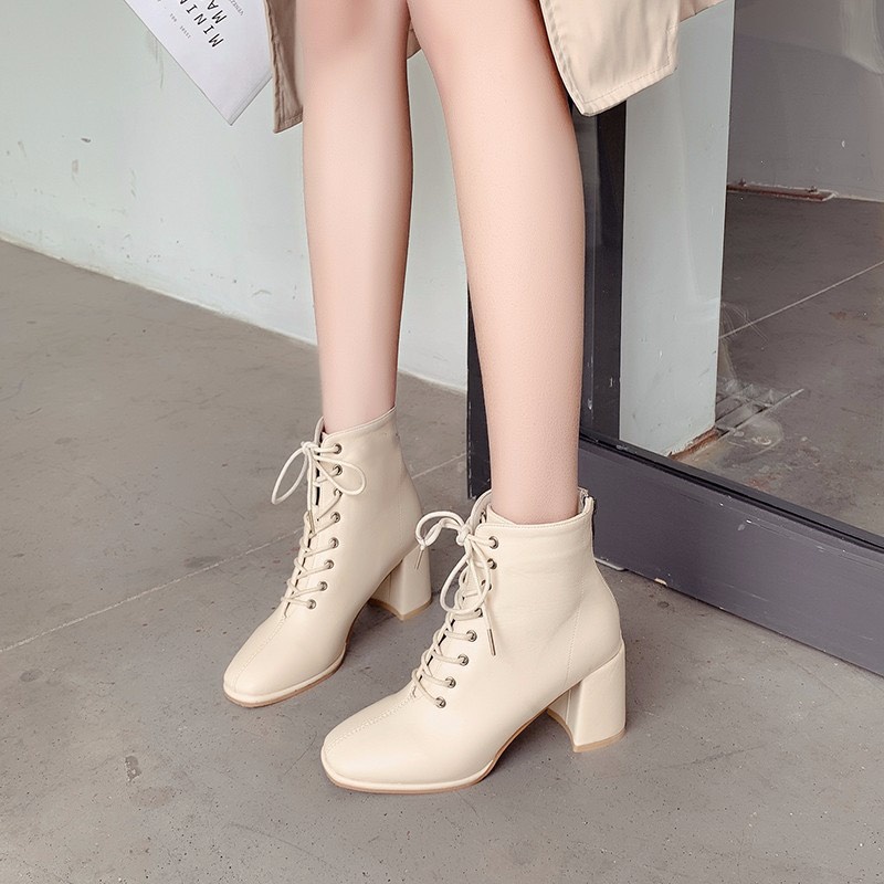 Bốt nữ cao cổ G02 chất liệu da bóng gót cao 7 cm khóa kéo sau phong cách boot ulzzang hàn quốc đẹp giá rẻ