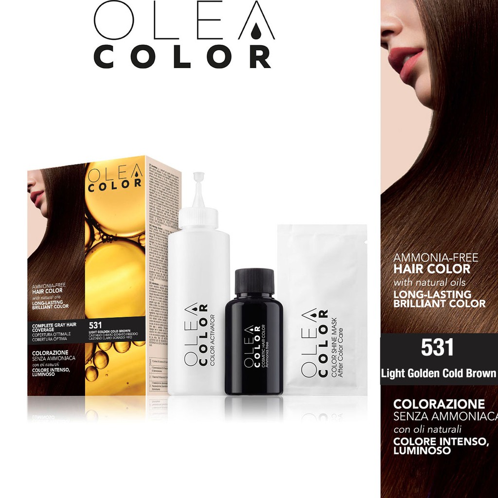 [Mua 3 tặng 2] Kem nhuộm dưỡng tóc không Amoniac Olea Color ITALY 20 Màu lựa chọn