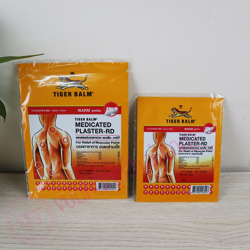 Cao Dán Con Hổ Đỏ Thái Lan - Tiger Balm Medicated Plaster-Warm