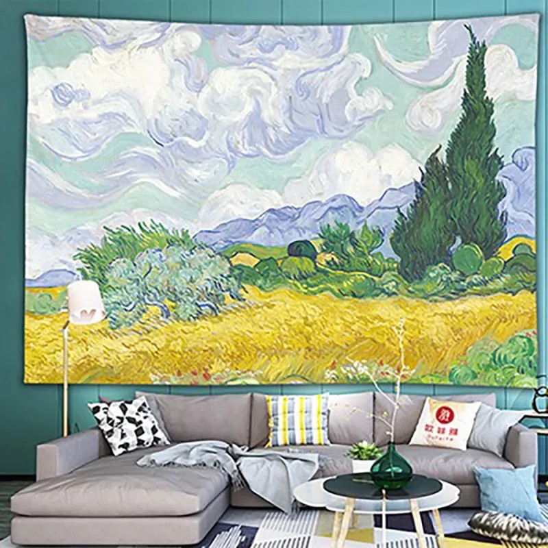 Thảm Treo Tường Phong Cách Tranh Sơn Dầu Trang Trí Nhà Cửa