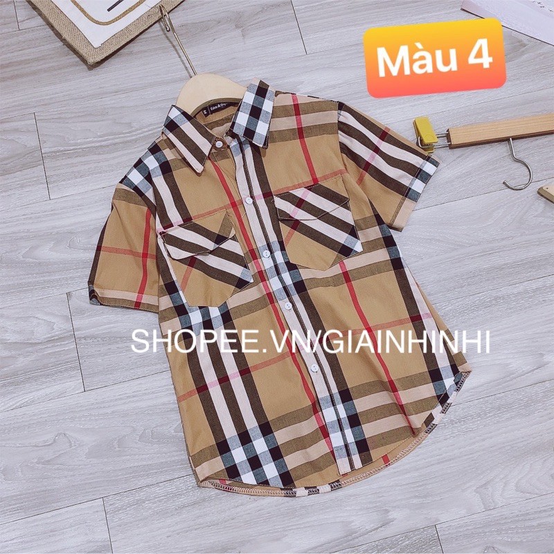 Áo sơ mi kẻ bb 2 túi SM1365 - NhiNhi Shop