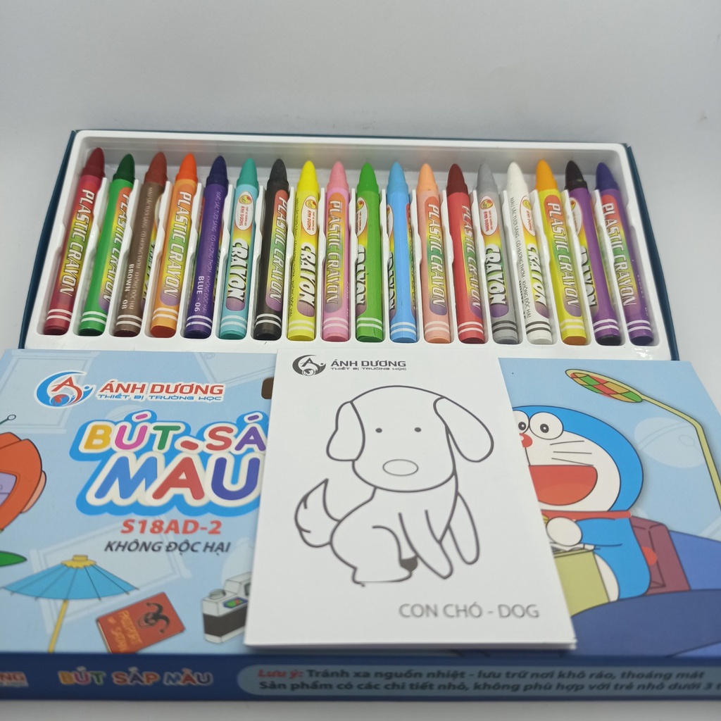 Bút sáp màu Ánh Dương Doraemon 18 màu S18AD-2
