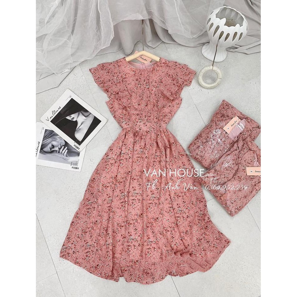 Váy hoa cánh tiên hồng, váy maxi hồng xinh xắn | BigBuy360 - bigbuy360.vn
