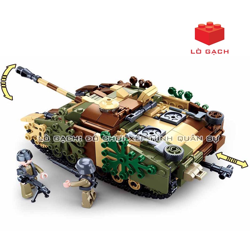 Bộ xếp hình Xe tăng Pháo tự hành chống tăng Sturmgeschütz StuG 3 Quân đội Đức WW2 524 chi tiết