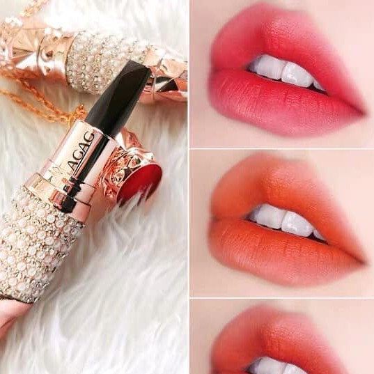 AGAG 3 in 1 Queen's Scepter Tricolor Matte Lipstick Son môi mờ Lasting Moisturizing Moisturize Waterproof Lip Glos