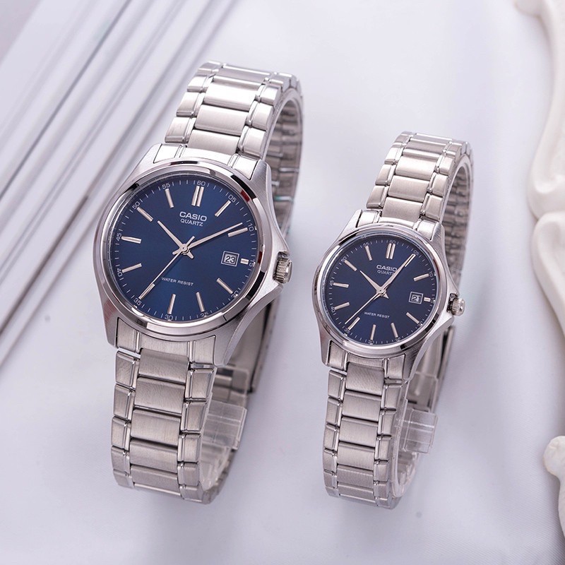 Đồng hồ đôi nam nữ dây kim loại Casio Anh Khuê MTP/LTP 1183A-2A