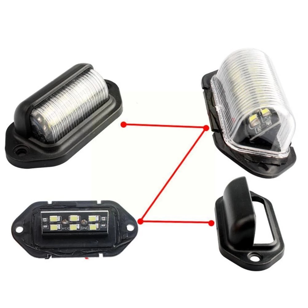 Set 2 đèn LED thay thế xi nhan 6 bóng gắn biển số đuôi xe tải/tàu thuyền SUV RV 12v