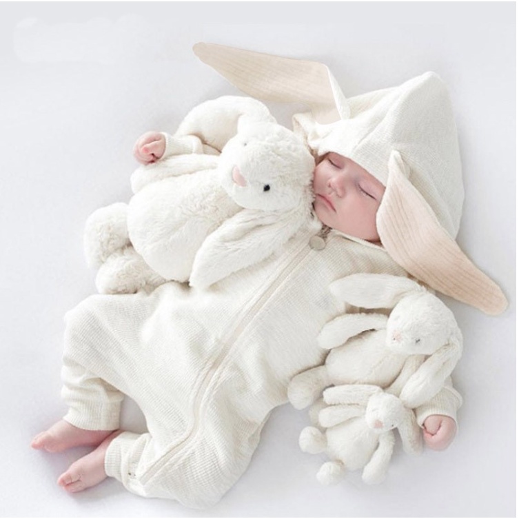 Body tai thỏ , Body cotton dài tay cho bé trai bé gái Hàng Quảng châu chính hãng Nozi