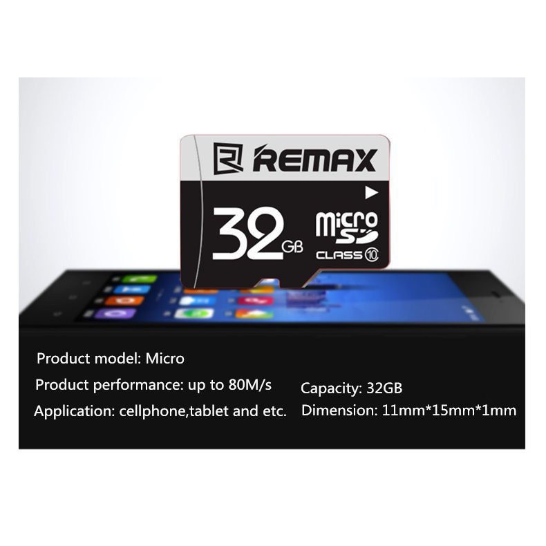 Thẻ Nhớ Cao Cấp Remax Micro SDHC 32GB Truyền Tải Tốc Độ Cao