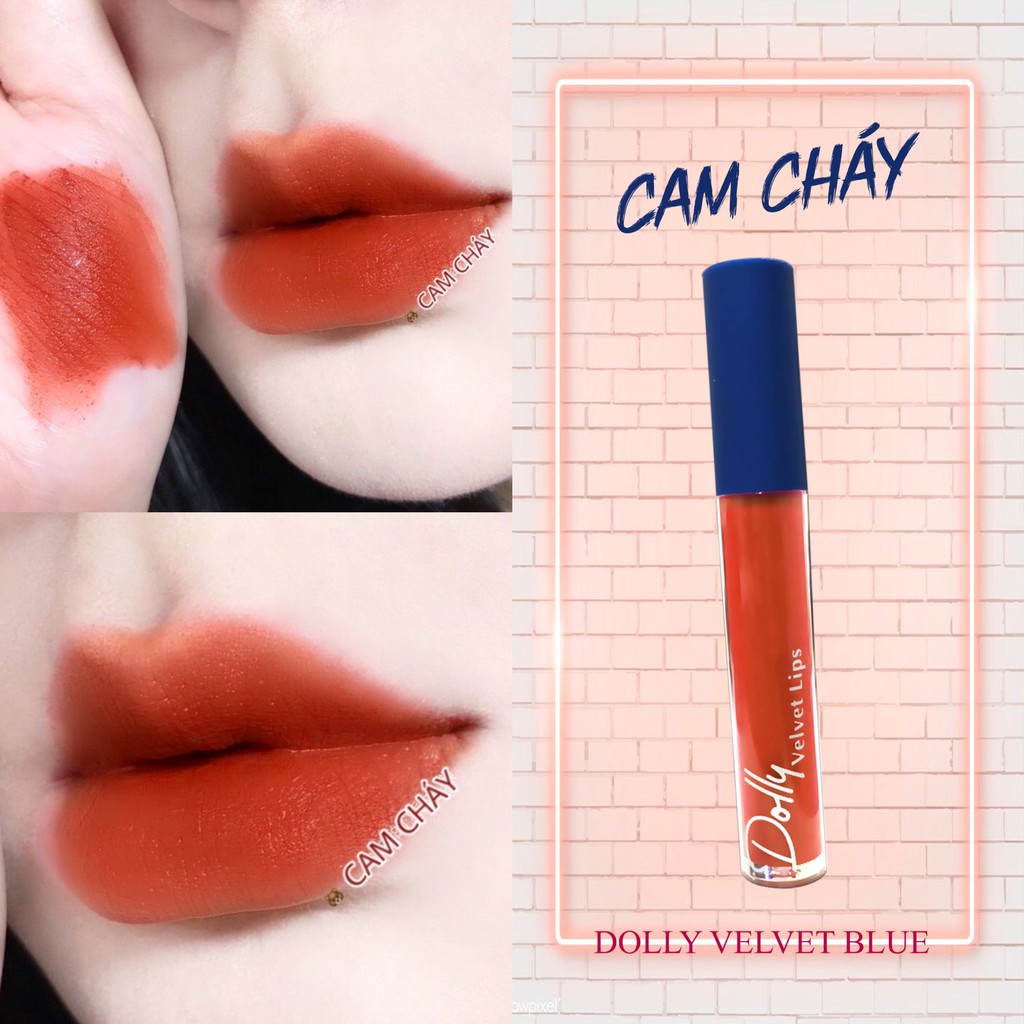 [Cam Cháy ]Son Cao Cấp Dolly Velvet Lips Blue Classic 2020 Màu Cam Cháy Rất Tây Chất Son Mềm Mịn Như Nhung | BigBuy360 - bigbuy360.vn