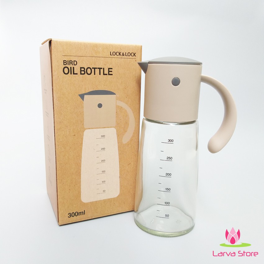 Bình rót dầu Lock&amp;Lock Bird Oil Bottle LLG706 300ML nắp tự động đóng mở, có chia vạch - Larva Store