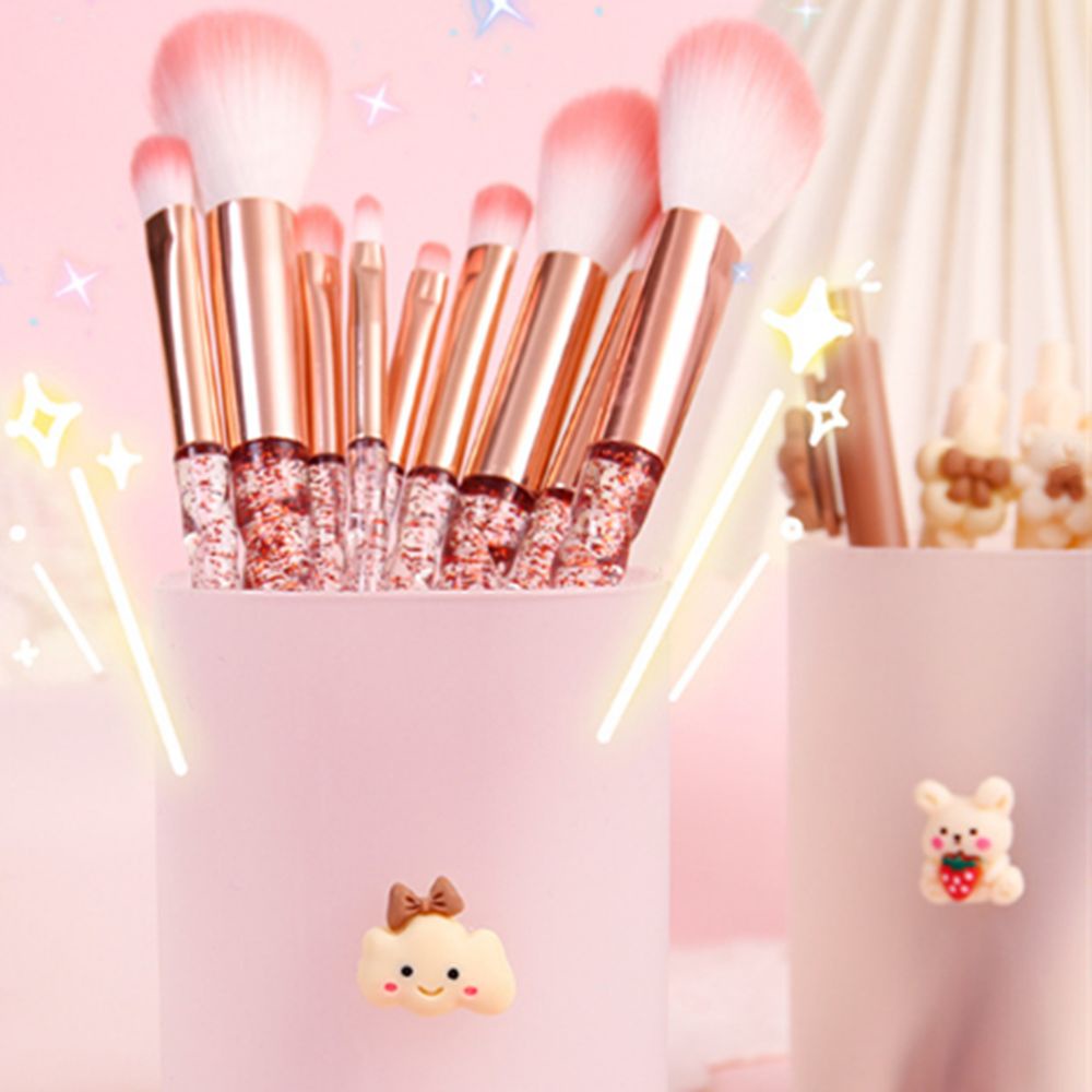 Hộp đựng bút/ cọ trang điểm để bàn đa năng in họa tiết hoạt hình dễ thương tiện dụng cho văn phòng/ trường học