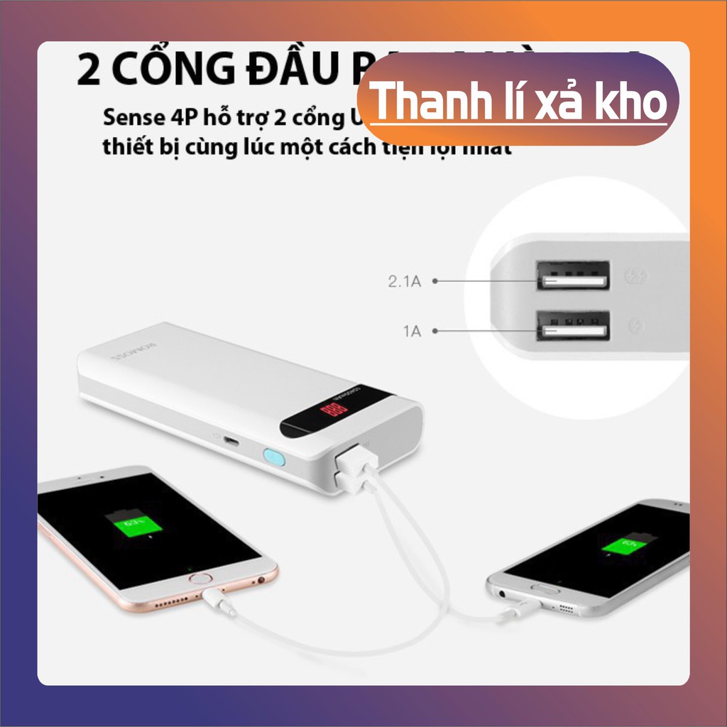 Pin Sạc Dự Phòng Romoss Sense 4P Dung Lượng 10.400mAh Bảo Hành 6 Tháng