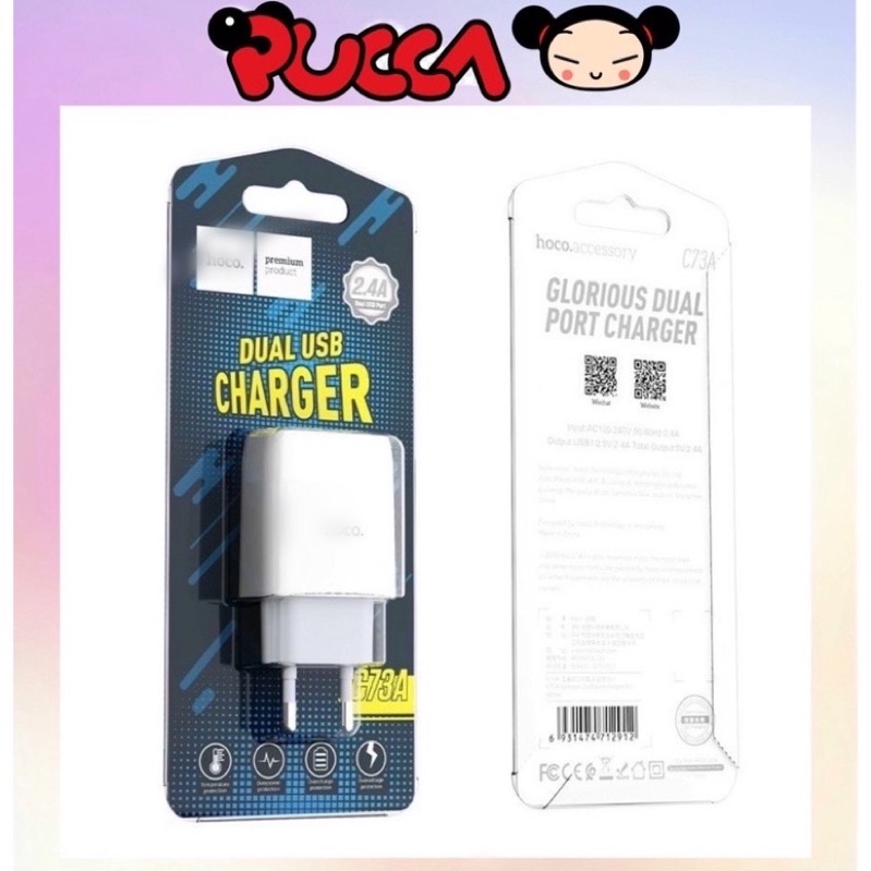 Cốc Sạc Nhanh HC C73/C73A 2 Cổng USB Chính Hãng