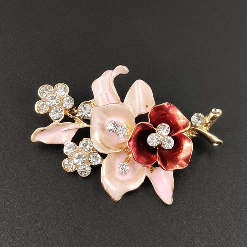 Trâm Cài Áo Hình Hoa Đính Pha Lê Phong Cách Vintage