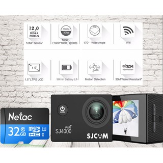 Mua Camera Hành Động Thể Thao SJCAM 4000 Wifi Chống Nước - Free Thẻ 32GB