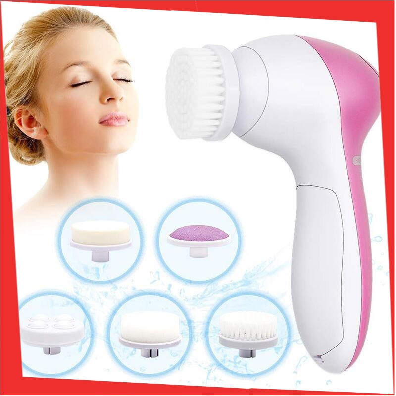 [NEW-5IN1] Bàn chải rửa mặt /trị mụn đầu đen và  Máy Massage Mặt