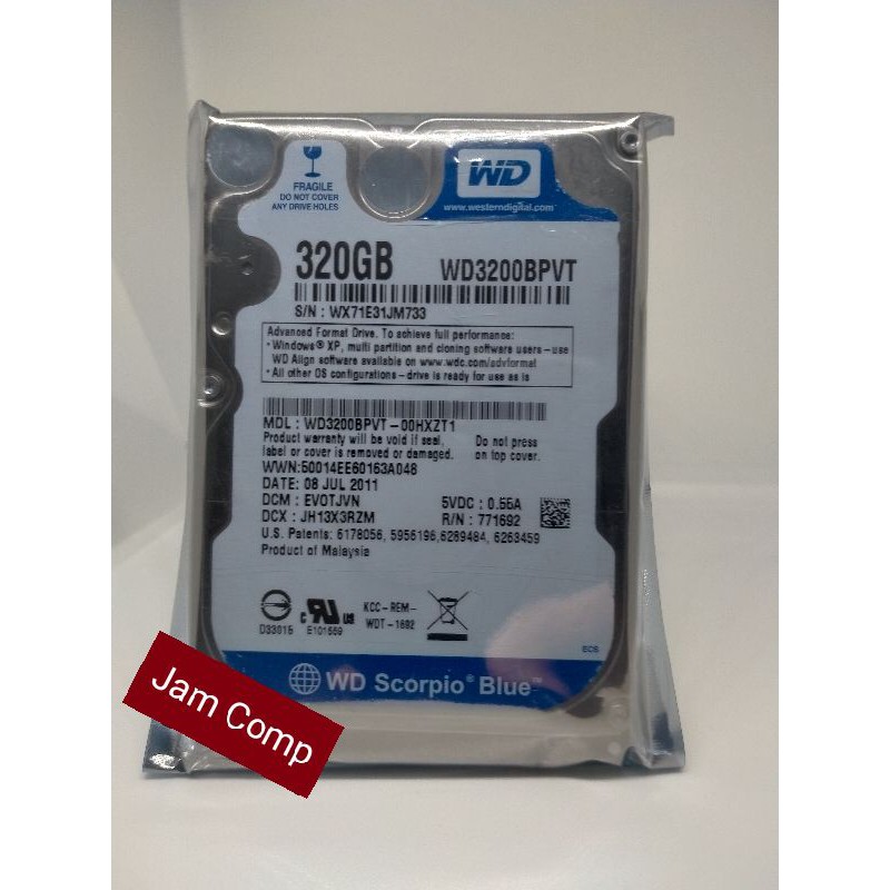 Ổ Cứng Laptop 320gb Wd Blue Sata 2.5 Inch Hdd 0 Ngày 100%