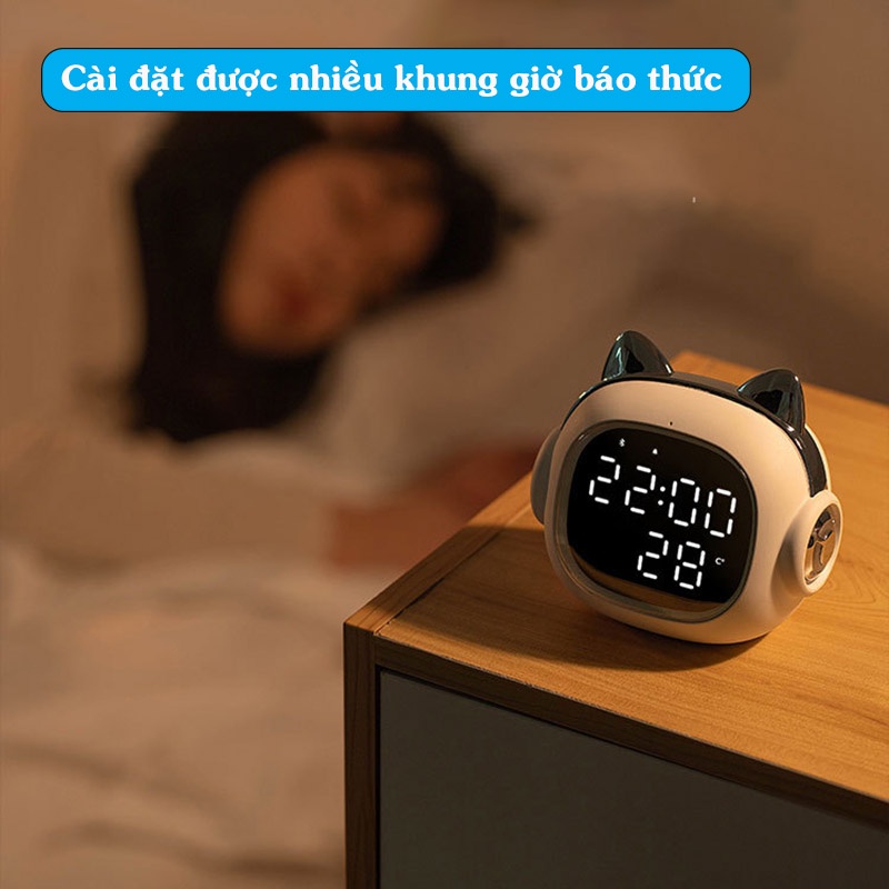 Đồng Hồ Báo Thức Để Bàn Thông Minh Emoji Alarm Clock 5IN1 Biểu Tượng Cảm Xúc Dễ Thương