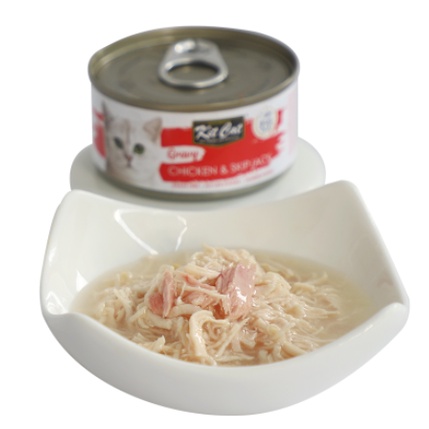 Pate mèo bổ sung thịt cá ngừ trắng và omega 3_ Kit cat garvy white meat tuna flakes singapore
