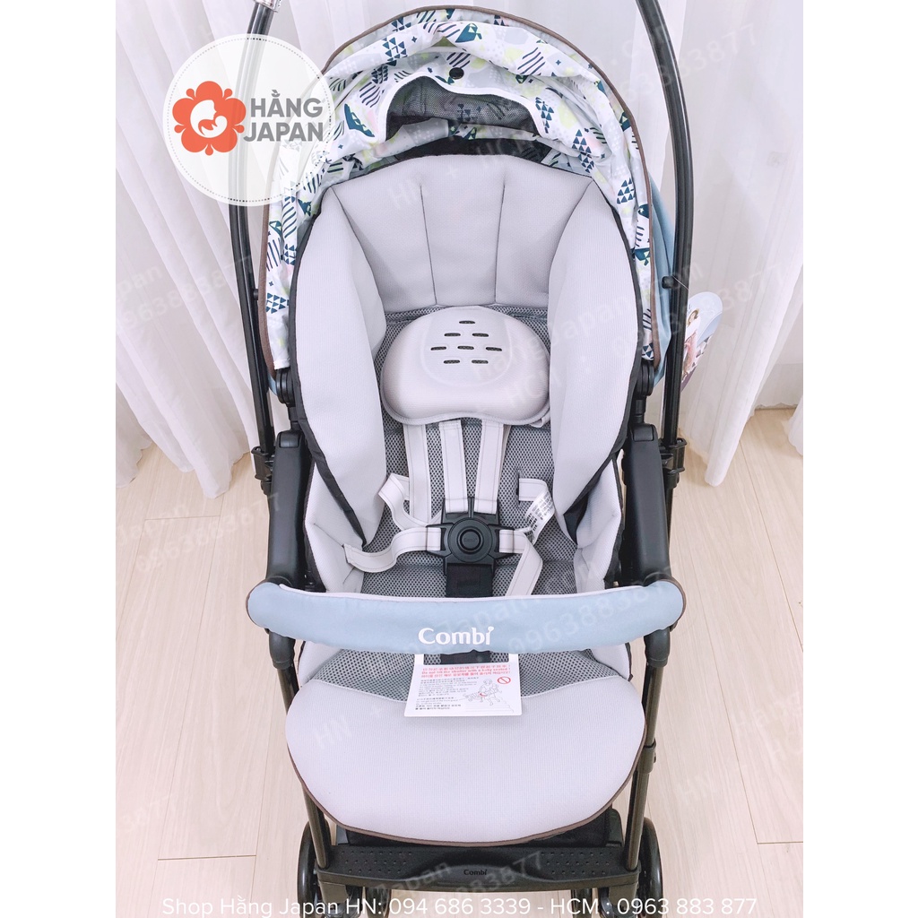 Xe đẩy Combi Sugocal Light  đệm điều hòa, 4 bánh xoay tự động BH chính hãng 2 năm