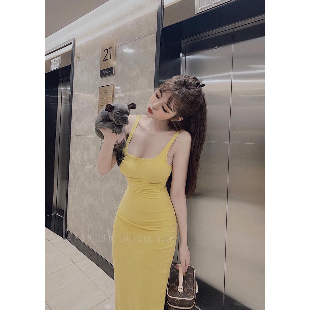 Đầm body 2 dây dáng dài tôn dáng