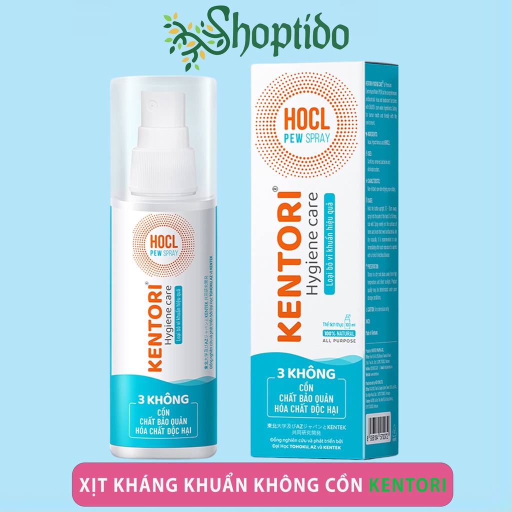 Xịt kháng khuẩn không cồn KENTORI KENTEK PHARMA 30/100ml NPP Shoptido
