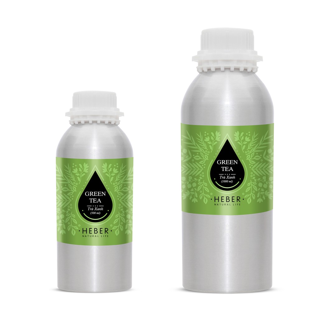 (Chai Lớn 500ml/1000ml)Tinh Dầu Trà Xanh Green Tea Heber Natural Life, Cao Cấp Nhập Khẩu, Thiên Nhiên Nguyên Chất