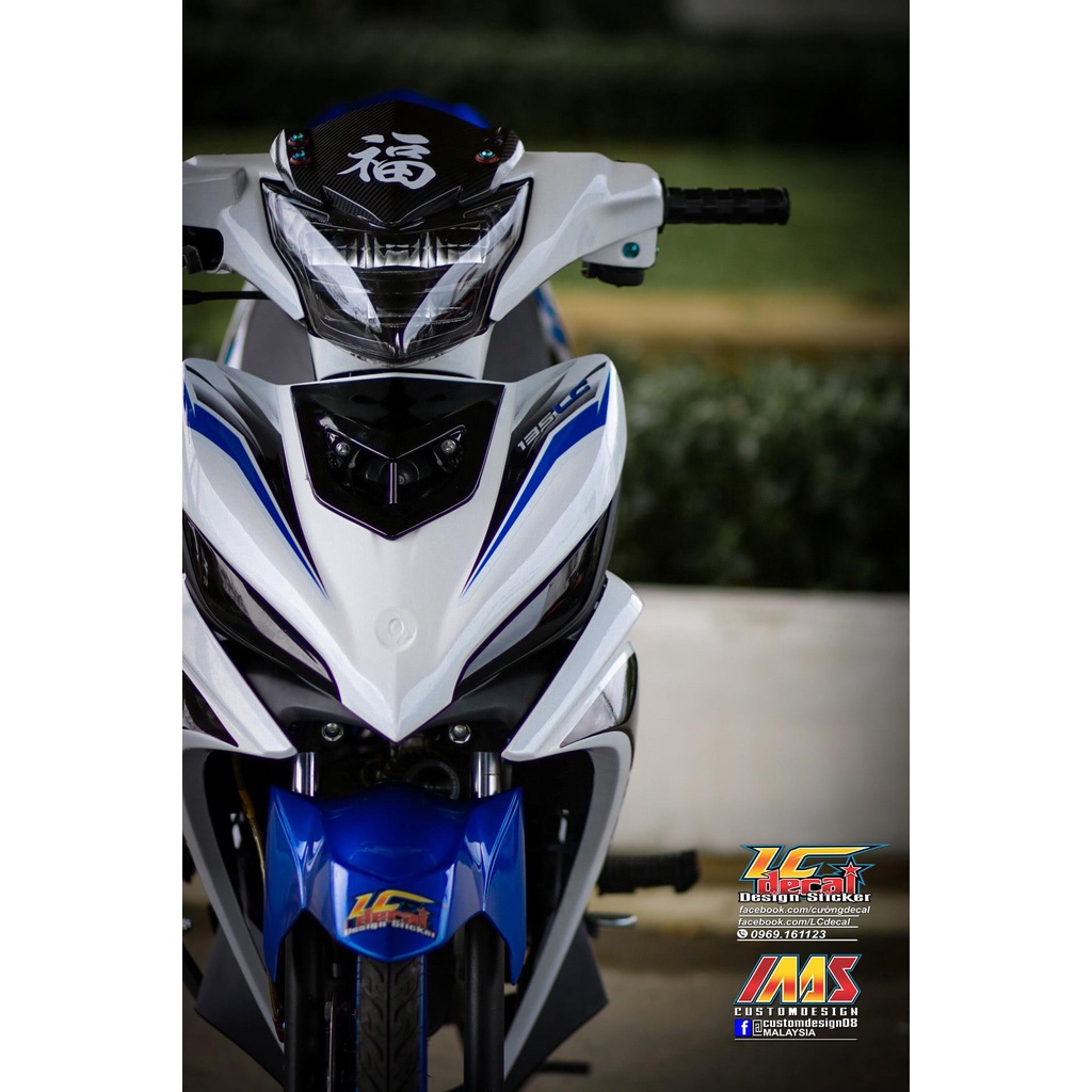 [Siêu Sale] Tem Decal Rời mẫu LC mới nhất 2022 xanh đen cho Exciter 135 trắng - tem siêu nét không bay màu