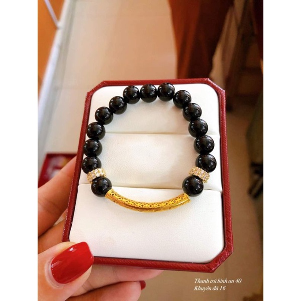 Charm chặn vàng 2 hàng đá