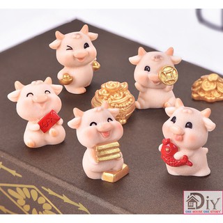 Mô hình trâu vàng mini may mắn phát tài hạnh phúc trang trí nhà cửa, mô hình nhà búp bê - Tiểu cảnh trang trí